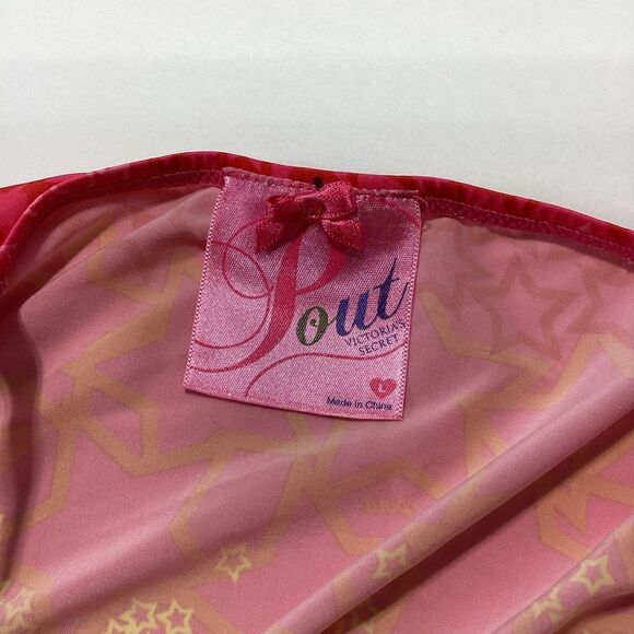 Victoria’s Secret Pout Lingerie Nightie Slip Babydoll Sleepwear Pink Stars L - Picture 4 of 8